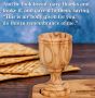 The LORD's Supper - "Do This in Remembrance of Me" Olive Wood Bread Tray & Two Olive Wood Cups with Stem made in Bethlehem 