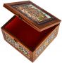 Large Wood Box with Jerusalem Ceramic Tile - Made in the Holy Land - Open