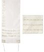 Yair Emanuel | Full Embroidered Organza | 'Floral' Prayer Shawl Tallit Set - White