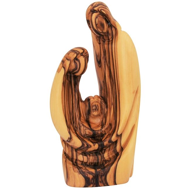 Heart Shaped Holy Family 5 x 2 Inches - Olive Wood Modern 