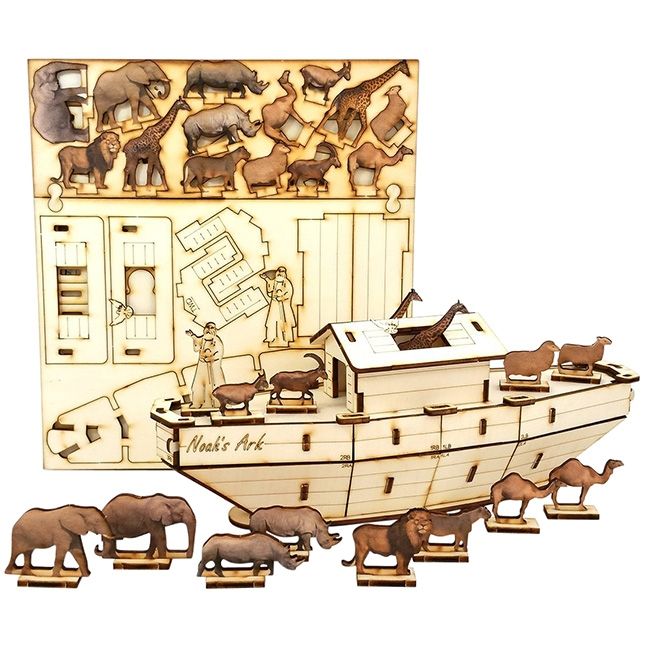 Wooden Miniatures Noah's Ark  Would Make Great Magnet or Pin 