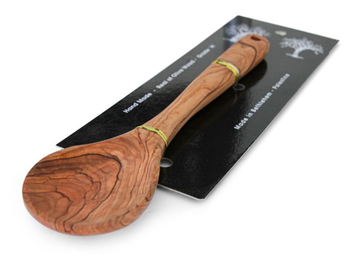 Chefs Olive Wood Large Spoon from Bethlehem - 12 Inch