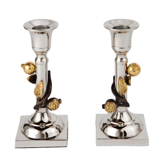 Yair Emanuel Pomegranate Vine Candlesticks