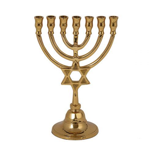 Star of David Brass Menorah 