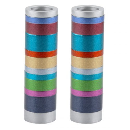 Yair Emanuel Small Candlesticks + Full Rings - Multicolor