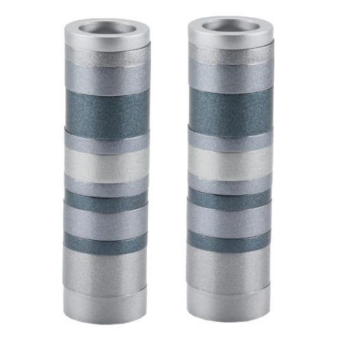 Yair Emanuel Small Candlesticks + Full Rings - Grey