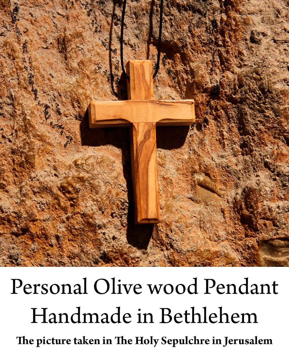 Big wooden cross necklace deals