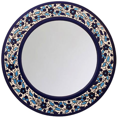 Armenian Ceramic Flowered Mirror