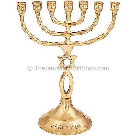 Brass 'Grafted In' Messianic Menorah