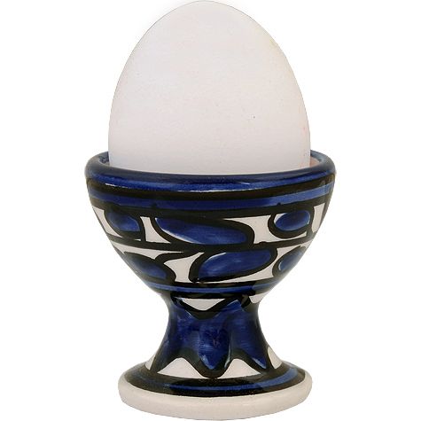 Ceramic Egg Cup - Blue Leaves