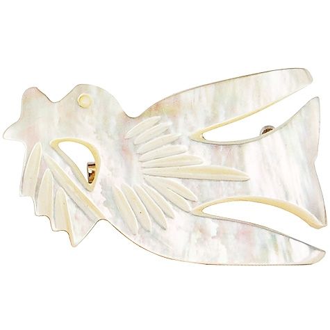 Mother of Pearl Peace Dove Brooch