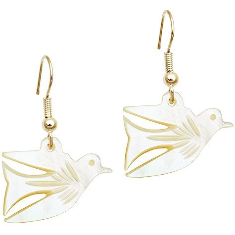 Mother of Pearl Dove Earrings