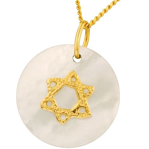 Gold Fill Star of David on Mother of Pearl Pendant