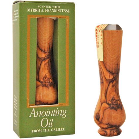 Olive Wood -  Myrrh and Frankincense Anointing Oil