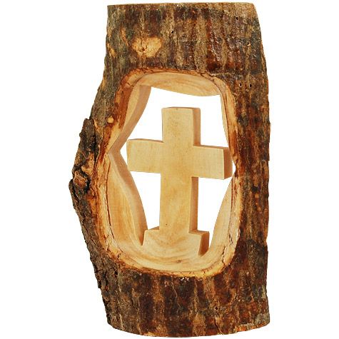 Cross Carved from Olive Wood Branch