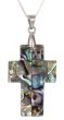 Abalone mother of pearl cross pendant