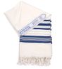 WOOL Classic Tallit / Prayer Shawl - Blue and Silver