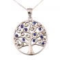 'Tree of Life' with Colored CZ Crystal Branches and Frame - Sterling Silver Pendant 