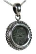 Genuine Widow's Mite Coin in Sterling Silver Frame Christian Pendant
