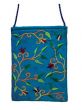 Yair Emanuel Lined Embroidered Bible Bag - Flowers - Turquoise