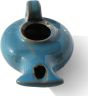 Herodian - Biblical Replica Ancient Clay Oil Lamp with Glazed Coating, Blue