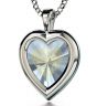 Nano 24k Gold Inscribed "I LOVE YOU" In 120 Languages Heart Pendant - Clear