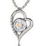 "The Lord's Prayer" KJ Version - Sterling Silver 'Heart' with Diamonds - Opalite