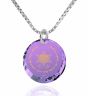 Nano 24k Gold "Priestly Blessing" in Hebrew Scripture Inscribed on Zirconia - Amethyst