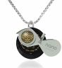 Nano 24k Gold "Priestly Blessing" in Hebrew Scripture Inscribed on Zirconia - Sterling Silver Necklace - Magnify