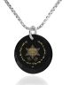 Nano 24k Gold "Priestly Blessing" in Hebrew Scripture Inscribed on Zirconia - Sterling Silver Necklace