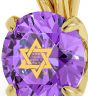 Nano 24k Gold "Shema Yisrael" in Hebrew Scripture Inscribed on Swarovski - Detail