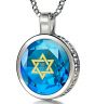 Nano 24k Gold "Shema Yisrael" in Hebrew Scripture Inscribed on Zirconia - Aqua