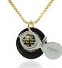 Nano 24k Gold Scripture Inscribed "The Lord's Prayer" KJ Version - Gold Filled Zirconia Woman's Necklace - Magnify