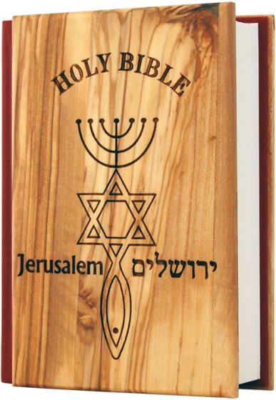Bible King James - Olive Wood - Messianic Seal of Jerusalem
