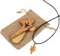 Olive Wood Comfort Cross from Bethlehem with 'Holy Spirit Dove' Cutout in Sackcloth Bag + Matching Olive Wood Pendant