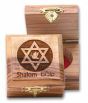 Olive wood Star David Shalom Box