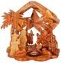 Olive Wood Nativity Scene Ornament from Bethlehem | Star of Bethlehem with Incense - 4.5 Inch