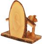 Olive Wood Nativity Scene Ornament from the Holy Land l Sliced Branch - Natural Roof - Rear