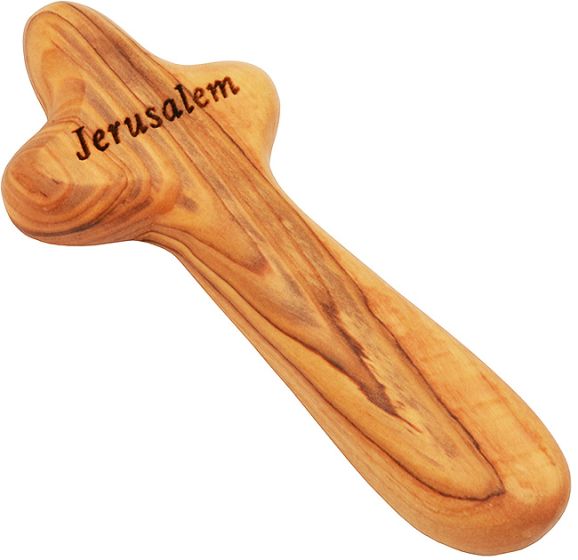 'Jerusalem' Comfort Cross from the Holy Land - Olive Wood - Medium