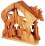 Olive Wood Nativity Scene Ornament from Bethlehem | Star of Bethlehem with Incense - 4.5 Inch - Rear view