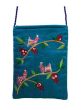 Yair Emanuel Lined Embroidered Bible Bag - Birds - Turquoise