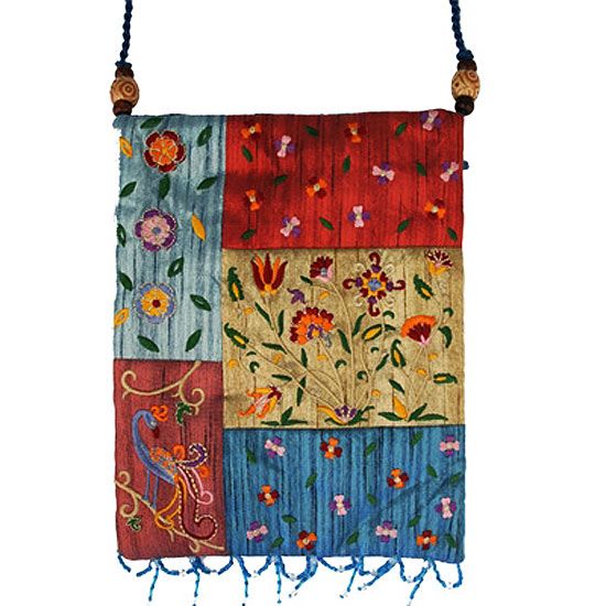 Patchwork Silk Embroidered Bag - Multicolor