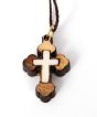 Olive Wood Cross Neckless with Mother of Pearl
