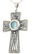 Roman Glass - Radiant 'Cross' Pendant - 925 Sterling Silver - Made in the Holy Land