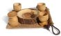 Communion Cups Set - The Lord's Supper - Natural Olive Wood Bread Tray (Approx 4 Inch) with Four Mini (Approx 1.5 Inch) Olive Wood Cups in Gift Bag