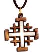 Olive Wood with Mother of Pearl 'Jerusalem Cross' inlay Necklace