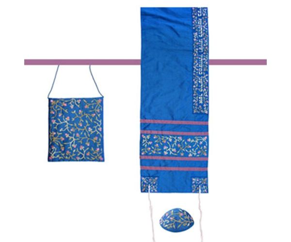 Shop Yair Emanuel 'Flowers' Blended Silk Embroidered Prayer Shawl