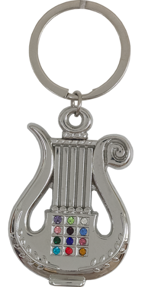 David's Harp with Hoshen Keychain