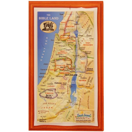 3D 'Touch Israel' The Bible Land - Twelve Tribes - Topographic Map Magnet - 6 inch