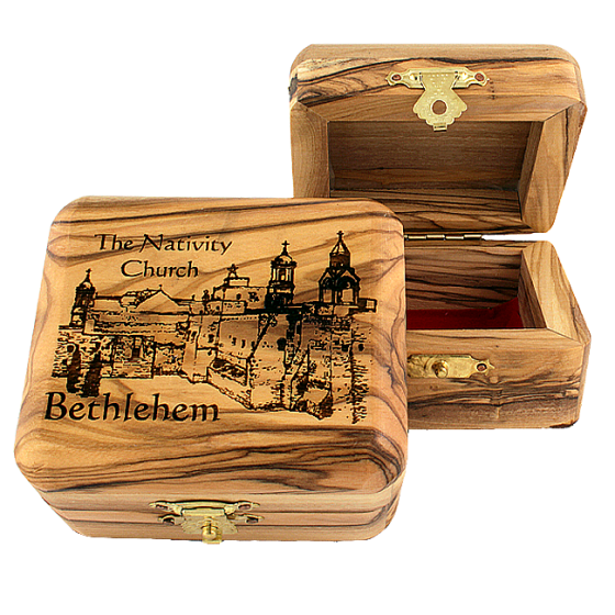 Bethlehem, Nativity Square Olive Wood Box